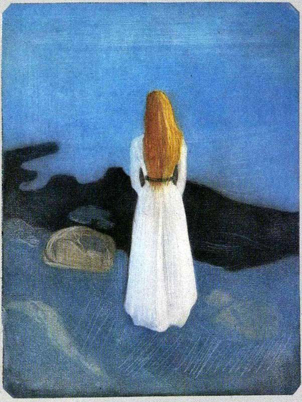 young woman on the shore